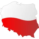 Harta Polonia cu pavilion peste ea imaginea vectorială
