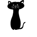 Černá kočka silueta Vektor Klipart