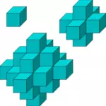 Vector clip art of slightly skewed turquoise cubes