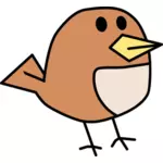 ClipArt vettoriali di piccolo uccello marrone tweeting
