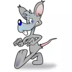 Vektorbild av rädd komiska råtta
