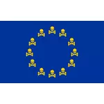 Флаг ЕС с череп и скрещенные кости