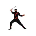 Agente di ninja con la spada