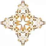 Stilizate aur şi maro flori grafică vectorială