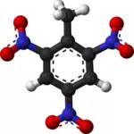Imagen 3d de la molécula de TNT