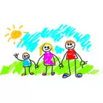 Einfache Zeichnung einer Familie