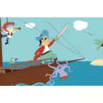 Cartoon pirate boat