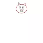 Unhappy pig's face