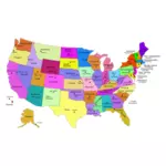 Mapa dos Estados Unidos com capitais