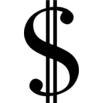 Силуэт вектор символ денег