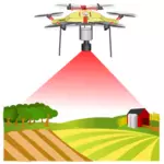 Drone über Bauernhof