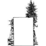 Vánoční stromeček rámeček vektorový obrázek