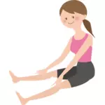 Tecknad kvinna stretching