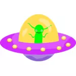 Létající talíř s mimozemšťan