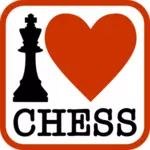 '' Yo amor ajedrez '' tipografía