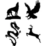 Gölgeli hayvan logolar