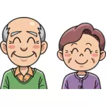 Äldre leende par