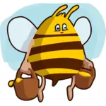 Cartoon-Biene Honig tragen