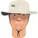Man met outdoor hoed