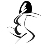Pregnant lady vector silhouette