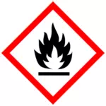Ontvlambare stoffen waarschuwing