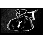 Icono de vector de yenes en efectivo