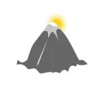 Berg mit Sonne im Rücken