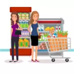 Süpermarkette iki kadın