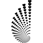 Hearts swirl design silhouette