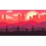 Auringonlasku aavikolla
