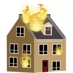 House on fire vector image