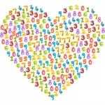 Bir kalp renkli hayvan sayıları