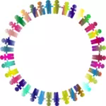 Quadro de quebra-cabeça colorido de pessoas