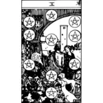 Deset z pentagramy tarotové karty