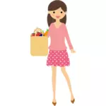 Livsmedelsaffär shopping lady