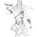 Genie warrior illustration