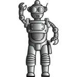 Retro metalliska robot konturteckningar