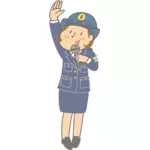 Policewoman with microphone