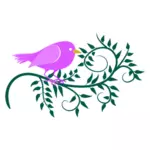 Pasăre roz într-o ramură