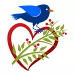 الطيور مع القلب