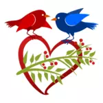 Liebe Vögel Zeichnung