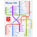 Carte de chemin de fer souterrain de Saint-Pétersbourg