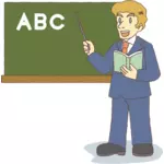 Alfabeto de ensino professor do sexo masculino