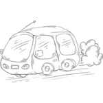 איור במכונית קריקטורה