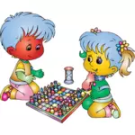 소년과 소녀 화려한 체스