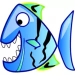 Piranha i tecknad stil