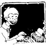 Kind mit Schreibmaschine