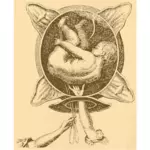 Рождение ребенка винтажная иллюстрация