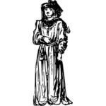 15 世紀の衣装を着た男