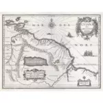 Vintage harita Kuzey Doğu Güney Amerika